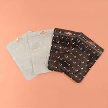 100个全息月亮星星爱心图案小企业可重复密封袋，带前窗样品袋，可密封铝箔拉链袋，独特包装 - 彩色 - 查看 3