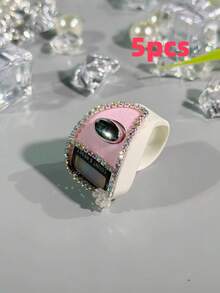 1 قطعة خاتم إلكتروني محمول خفيف الوزن مزين بالراين ستون، عداد خرز الصلاة، عداد متعدد الأغراض، خاتم فاخر أنيق، عداد محمول مناسب للرجال والنساء، هدية مثالية للمناسبات والعد الصلاة - متعدد الألوان - مشاهدة 26