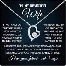 1 件永恒之心镂空设计不锈钢项链，送给女儿的礼物，附卡片和礼品盒，女士珠宝礼物情人节、妈妈、母亲、母亲节、礼物 - 女士項鍊 - 查看 17