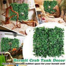 Grass Habitat Mat For Reptile Tanks, Hermit Crab Climbing Toy & Aquarium Decoration - Realistic Lizard, Frog Terrarium Accessory, All-Season Substrate For Home, Wedding & Outdoor Use (Compatible With Fish)