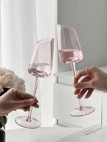 1 ly sâm panh hồng lãng mạn phiên bản giới hạn ngày lễ tình nhân của Pháp, ly rượu vang sủi cao cấp, ly chân cổ điển - Hồng - Xem 6