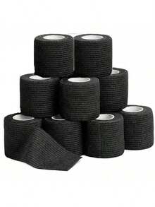 1/2/4/6/9 Rolls Elastic Bandage, Breathable Soft Non-Woven Fabric Bandage, Suitable For Football, Basketball, Fitness, Weightlifting, Boxing, Used For Wrist, Ankle, Finger And Other Joint Compression - Black - View 12