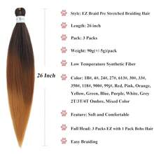 Ombre Braiding Hair Pre Stretched 1B/30/27 Curly Wavy Braiding Hair Boho Braids 26 Inch Bohemian Hypoallergenic Knotless Curls Deep Water Ocean Wave Crochet Braids Extensions 4 Packs,1B/30/27BohoBraidingHair4Packs - 1B/30/27波西米亞風編發4包 - 查看 4