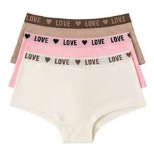 Kit C/3 Calcinha Boxer Algodão Cueca Feminina Shorts Confort - Claras - Visão 2