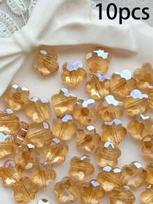 10颗梅花玻璃珠，用于制作珠宝手链，10毫米透明水晶隔珠，DIY吊坠耳环手工饰品 - 玻璃梅花珠 - 查看 12