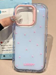 Cute Pink Polka Dot Contrast Color Wavy Jelly Phone Case, Suitable For IPhone 17 Pro Max, 17 Pro, 16 Pro Max, 15 Pro, 14 Plus, 12 Pro, 17 Air, 11, 13, Candy Soap Pattern - Blue - View 5