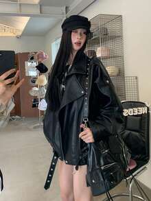 时尚酷炫复古独特夹克 - 黑色 - 查看 8