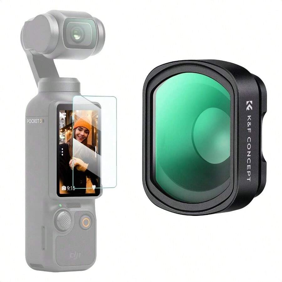 - Lente macro de primer plano para Osmo Pocket 3, 10 aumentos de 25 - 40 mm de distancia de enfoque con marco de aleacin magntica para fotografa lente macro 10x - Objetivo macro 10X - Ver 1