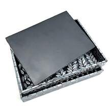 1pc 13.8"/15.7" Rectangular Black Pearlescent Mother-Of-Pearl Tray, Luxurious Natural Shell, Living Room Bathroom Kitchen Utility Organizer Dish Makeup Coaster Tea Table Fruit Plate Party Decor - Black - View 12