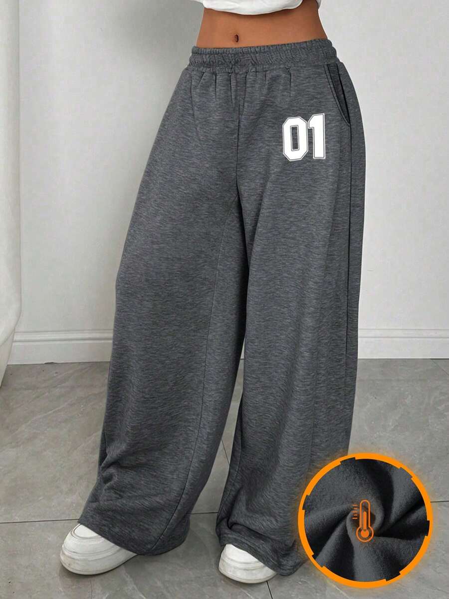 1 条青少年女孩复古休闲裤，适合秋冬