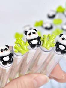 5pcs/10pcs Cute Flower Swirly Eyelash Curler Lash Extension Spiral Brush, Portable Tube Eyelash Brush With Crystal Handle - Multicolor - View 7