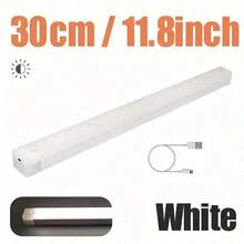 1 pezzo Luce notturna a LED con sensore di movimento ricaricabile USB, di forma rettangolare, adatta per camera da letto, corridoio, scale, armadio, mobiletto, luce calda/bianca, dimensioni disponibili: 50/30/20/10 cm - Bianco - Visualizzare 24