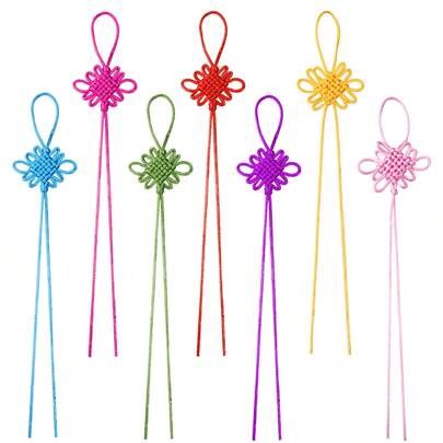 10pcs Traditional Chinese Knot Tassels, Suitable For DIY Chinese New Year, Wedding, Festival Bookmarks, Home Decor, Clothing, Bag Pendants, Multi-Color Options
