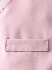 2pcs Tween Girl French Chic Outfit - Top & Suit Pants, Fashionable & Versatile - Pink - View 6