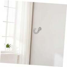 PLAFOPE 2piezas Gancho De Pared De Aleación De Zinc Para Colgar Cortinas y Toallas Ganchos Resistentes Para Sujeta Cortinas De Pared Para Baño y Cocina(4.80X3.80X2.00CM plata) - Multicolor - Ver 8