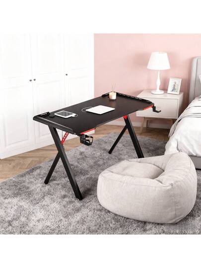 Children's Desk, Study Gaming Ergonomic Headphone Hook Cup Holder, Stable Computer Tafel Office view 3