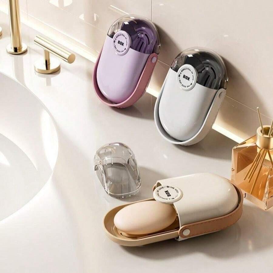 Portable Mini Travel Soap Box, Sealed Draining Soap Box With Lid, Luxury Travel Soap Box - Multicolor - View 1