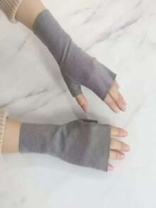1pair Of Women's Elegant Half Finger Gloves, Self Heating Comfortable Half Finger Gloves For Winter, Velvet Fingerless Warm Gloves, Winter Warm Casual Coat Accessories, Soft, Warm, Elastic, Touch Screen Compatible, Windproof, Waterproof, With Plush Lining, Suitable For Autumn And Winter Outdoor Activities, Ideal For Hand Warmth In Winter - Multicolor - View 12