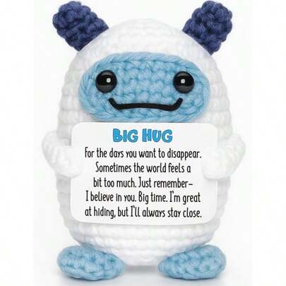 这款机器人毛绒玩偶附带一句鼓励的话语，是馈赠亲朋好友的绝佳小礼物。可爱的毛绒造型和振奋人心的文字，传递着温暖甜蜜的情感！这些可爱的伙伴将永远陪伴在你身边，为你带来放松和快乐！