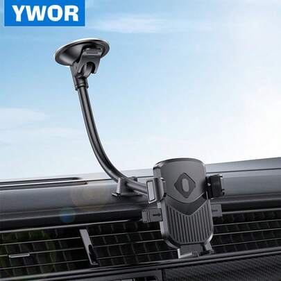  YWOR Gooseneck Car Phone Holder,Heavy Duty Phone Holder For Truck, [Flexibile Long Arm] [Anti Shake Stabilizer]Windshield Car Phone Mount Suction Cup