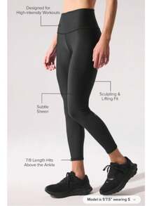 7/8 High-Waist Airlift Legging - 黑色 - 查看 2