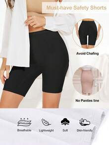 3pcs Women's Boy Shorts Underwear For Women Boxer Shorts Anti Chafing Shorts For Under Dresses Biker Shorts - 多色-3PCS - 查看 5