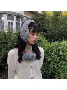 1 pièce Cache-oreilles style Kpop mignon, réchauffe-oreilles en peluche, cache-oreilles pliables pour l'hiver, cadeau de Noël et de la Saint-Valentin, accessoires chauds - Gris - Voir 10