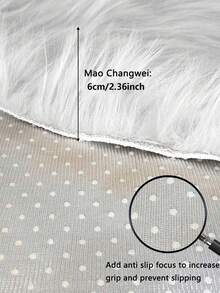 1件白色蓬松人造毛皮柔软方形椅垫，超柔软地毯，易于清洁和存放，多用途，适用于客厅、卧室、宿舍、办公椅、现代家居装饰梳妆凳座垫、家用沙发垫、卧室装饰地毯 - 白色 - 查看 3