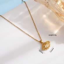 1 Piece French Light Luxury Shell Imitation Pearl Pendant Necklace Creative Fashion Light Luxury Inlaid  Heart Shell Hollow High-End Feel Openable Pendant Women's Necklace Suitable For Women's Birthday Valentine's Day Gift - 貝殼 2358 - 查看 9