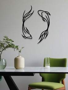 1pc Minimalist Metal Koi Fish Wall Decor, Abstract Art Metal Wall Hanging, Modern Wall Art Decoration For Living Room, Nursery, Bedroom, Office