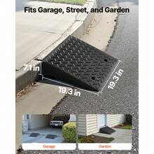 Driveway Curb Ramp, 7000 Lbs Load Capacity, 7 Inches Rise Height Heavy Duty Curbside Bridge Ramp With Drainage Tank For Wheelchairs, Strollers, Motorcycles, Cars, Lawn Mowers & Trailers, 2 Pack - 20*20*7inch - View 3