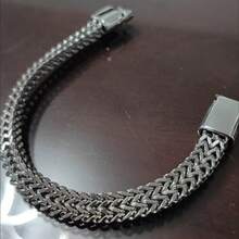 1 件男士不锈钢编织手链，带磁扣，父亲节礼物珠宝 - 如圖 - 查看 10