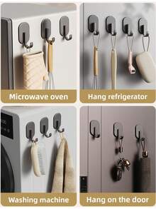 3个免钻孔防水强力吸盘挂钩，可重复使用，多功能加厚挂钩，适用于洗衣机门、厨房浴室墙壁、毛巾外套收纳整理。 - 彩色 - 查看 7