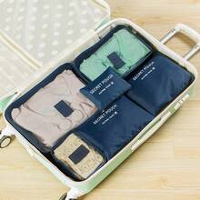 1 Set Of 6pcs Travel Packing Cubes, Large Capacity Organizer Bags - Includes Makeup Bag, Toiletry Bag, Garment Bag, Suitable For Storing Clothes, Shoes, Cosmetics, Electronics, Accessories, Great For Travel, Vacation, Business Trip, Home Organization Graduation Bag For School School Accessories School Stuff - Pink - View 25