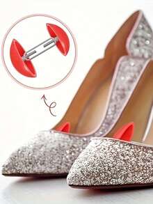 1双迷你鞋撑，可调节宽度，脚趾撑，便携式塑料鞋撑