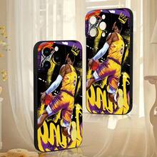 El diseño del jugador de baloncesto en acción es adecuado para fundas de teléfono negras para iPhone 11/12/13/14/15/16/Xr/Xs/Plus/Pro/Pro Max. - color - Ver 10