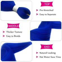 Blue Braiding Hair Pre Stretched Micro Ocean Deep Wave Crochet Hair Curly Bohemian Ocean Wave Wavy Braiding Hair Extensions For Knotless Boho Box Braids (5 Packs),BlueBohoHair - BlueBohoHair - 查看 4