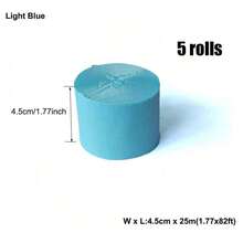 5 rollos de serpentinas de papel crepé en 12 colores para decoraciones de fiesta con temática arcoíris, ceremonias de boda, cumpleaños y decoración interior (4.5cm X 25m/rollo) - Multicolor - Ver 8