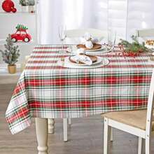 DII 100% algodón, Lavable a máquina, Cena y día Festivo Mantel/servilleta/Camino de Mesa, Harvest Wheat, Napkin, 1, 6(Rojo, Verde y Blanco) - Multicolor - Ver 2