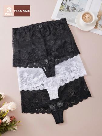 3条装加大码优雅舒适高腰弹力休闲运动瑜伽内裤（女款）