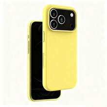ForiPhone17/16/15/14/13/12/11 Models - Liquid Silicone Case - Ultra-Thin & Soft & Screen/Camera Protection & Shockproof & Smooth Touch & Scratch-Resistant & Microfiber Lining - Màu vàng - Xem 1