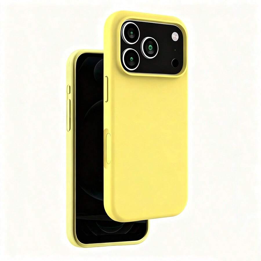 ForiPhone17/16/15/14/13/12/11 Models - Liquid Silicone Case - Ultra-Thin & Soft & Screen/Camera Protection & Shockproof & Smooth Touch & Scratch-Resistant & Microfiber Lining - Màu vàng - Xem 1