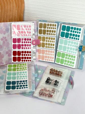 Nail Art Sticker & Nail Polish Display Album, Nail Art Card Holder, Nail Art Business Card Organizer