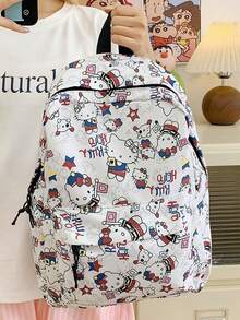 Sanrio Hello Kitty 女士双肩包，2025 款，大容量可爱学生双肩包，轻便双肩包，卡哇伊学生书包，礼品书包 - 彩色 - 查看 4