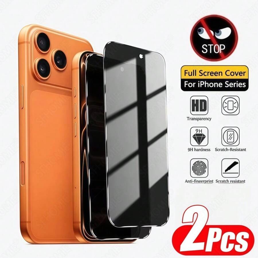 ZMZE 2pcs Privacy Screen Protector, Anti-Spy Glare-Free HD Clear Full Coverage Compatible With IPhone 17 Pro Max/17 Pro/17/16e/16 Pro Max/16 Pro/16/15 Pro Max/15 Pro/15/14 Pro Max/14 Pro/14/13 Pro Max/13 Pro/13/12 Pro Max/12 Pro/12/11 Pro Max/11 Pro/11 - 2PCS - View 1