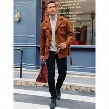 Men Shell Jackets - G + Brown - View 4