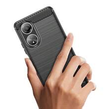 Max Power Digital Funda para móvil Oppo A58 4G Carcasa Protectora Antigolpes Silicona Negra Diseño Fibra de Carbono Resistente Absorción de Choque [Compatible Carga Inalámbrica] - Negro - Ver 12