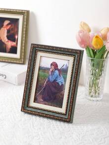 1pc 4"X6" Vintage Style Photo Frame, Suitable For Home, Living Room, Bedroom Wall Or Tabletop Display, Ideal For Decorating, Commemorating Friends, And Gift Giving - Multicolor - View 1