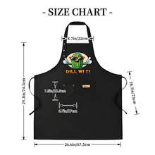 1 Adjustable Kitchen Apron, Featuring A Fun Cactus And " " DesignPrinted - Heavy-Duty Polyester Cooking Apron With Front Pocket And Adjustable Neck Strap, Suitable For Home, Restaurant, Food Truck - Fun Chef Apron, Unisex, Christmas, Thanksgiving - AZX0001 - 查看 5