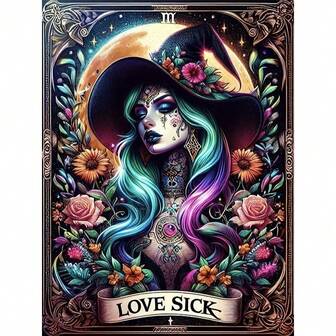 1 Set 5D Diamond Painting Kit, Cartoon Love Design, Round Diamond, PMMA Material, DIY Full Drill Embroidery Art, Home Wall Decor, Craft Tools And Supplies, Diamond Mosaic Painting Set, Frame Not Included